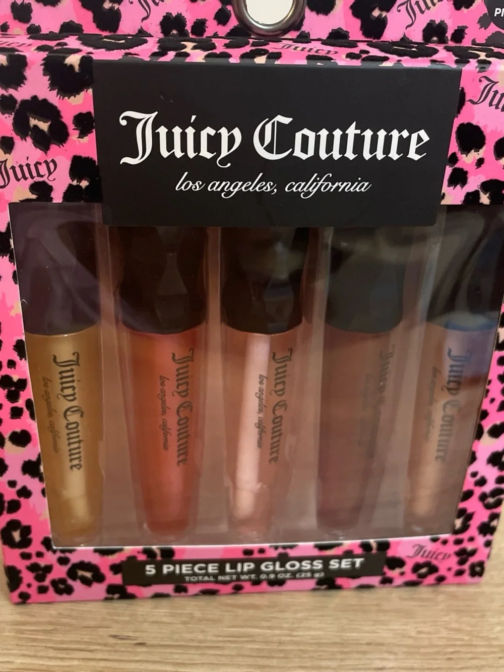 Juicy Couture 5-Piece Lip Gloss Set — Pink & Gold Tones